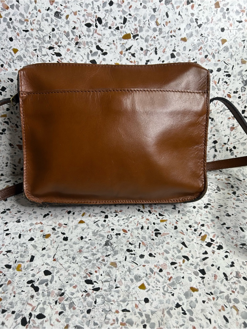 Patricia Nash Nazaire Top Zip Brown Leather Shoulder Crossbody Bag - Picture 5 of 8